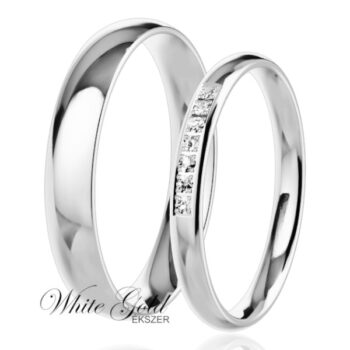 Fehér arany karikagyűrű pár kősorral