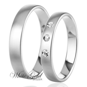 Fehér arany karikagyűrű pár matt felülettel