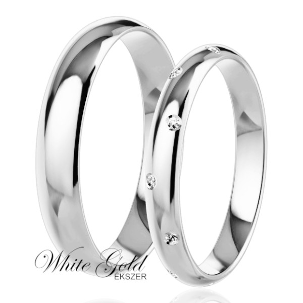 feher-arany-karikagyuru (121) Fehér arany karikagyűrű pár elszórtan foglalt kövekkel