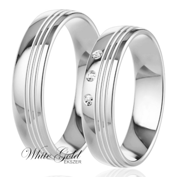 feher-arany-karikagyuru (127) Fehér arany karikagyűrű pár gyémántvéséssel