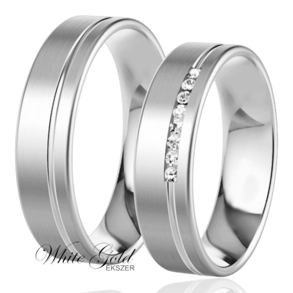 feher-arany-karikagyuru (128) Fehér arany karikagyűrű pár gyémántvéséssel