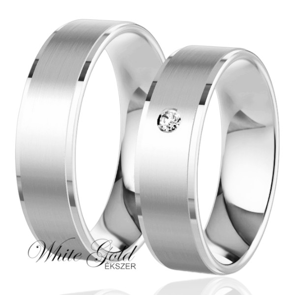 feher-arany-karikagyuru (32) Fehér arany karikagyűrű pár matt és fényes kombinációval