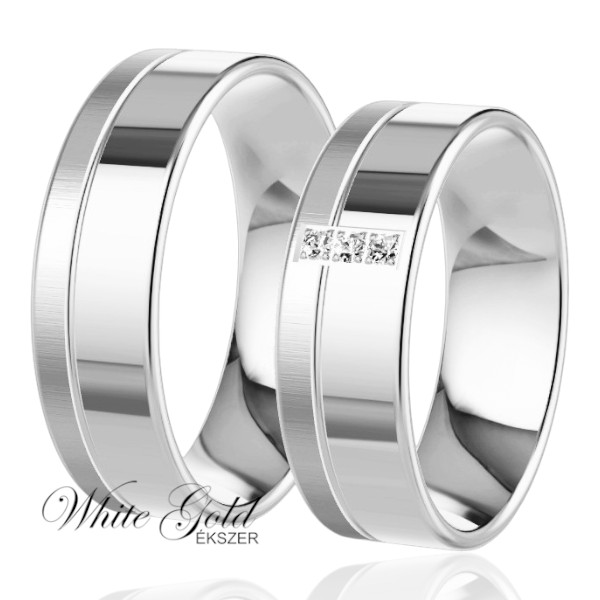 feher-arany-karikagyuru (39) Fehér arany karikagyűrű pár fényes és matt felülettel