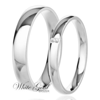 Fehér arany klasszikus karikagyűrű pár 