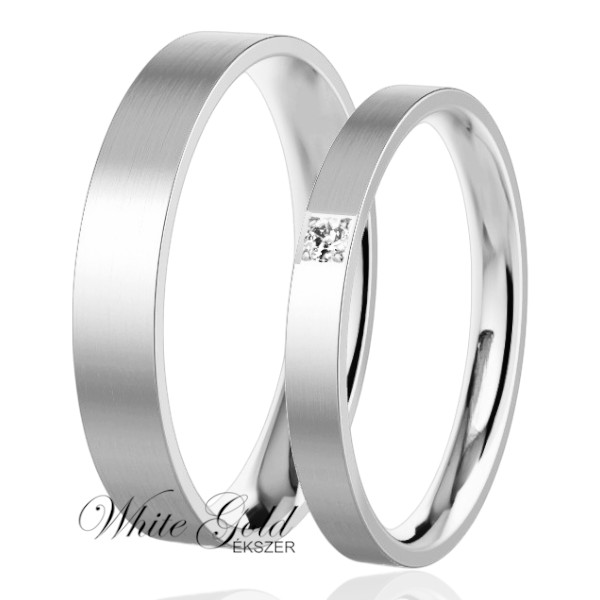 feher-arany-karikagyuru (50) Fehér arany karikagyűrű pár matt felülettel