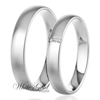 Fehér arany karikagyűrű pár matt felülettel
