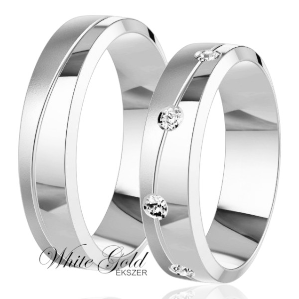 feher-arany-karikagyuru (67) Fehér arany karikagyűrű pár matt és fényes felülettel
