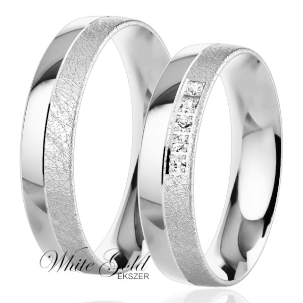 feher-arany-karikagyuru (68) Fehér arany karikagyűrű pár jégkarc díszítéssel