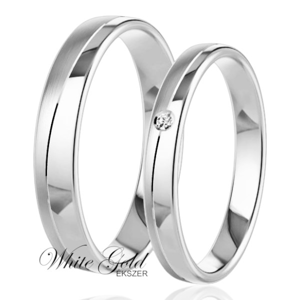 feher-arany-karikagyuru (71) Fehér arany karikagyűrű pár matt és fényes felülettel