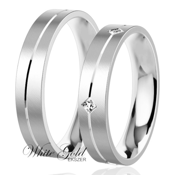 feher-arany-karikagyuru (77) Fehér arany karikagyűrű pár selyemfényű felülettel