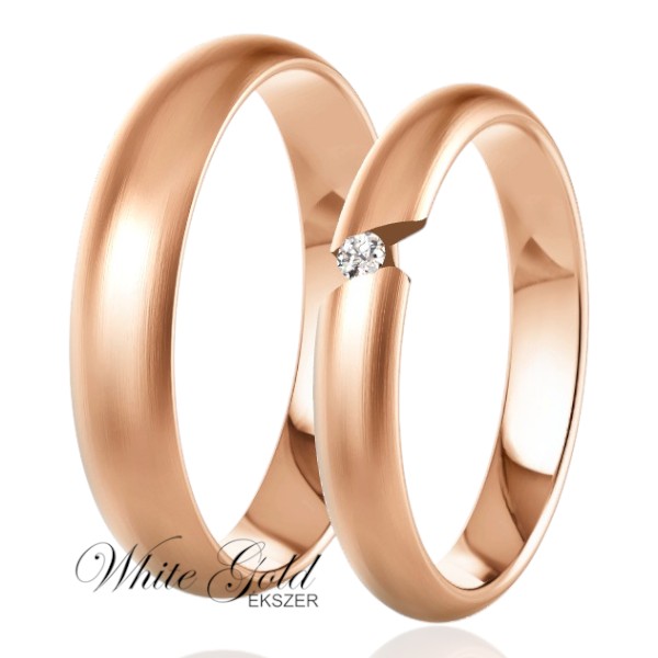 roze-arany-karikagyuru (116) Rozé arany karikagyűrű pár különleges fogalaltú női gyűrűvel