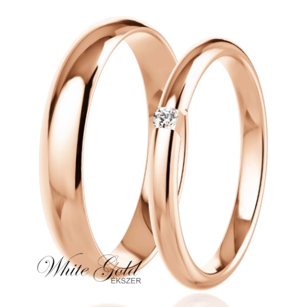 roze-arany-karikagyuru (123) Rozé arany karikagyűrű pár egyköves női gyűrűvel