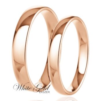 Klasszikus rozé arany karikagyűrű pár