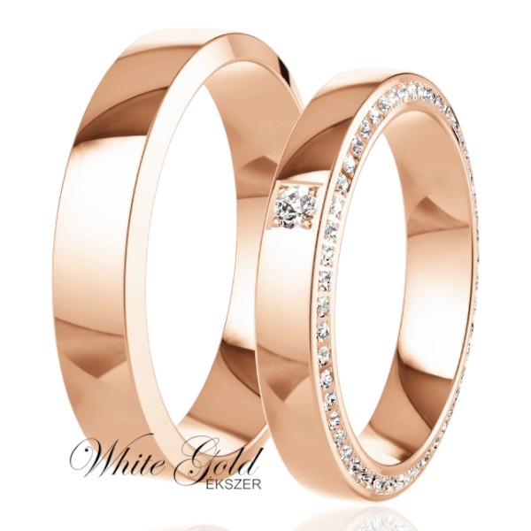 roze-arany-karikagyuru (49) Rozé arany karikagyűrű pár finom kősorral