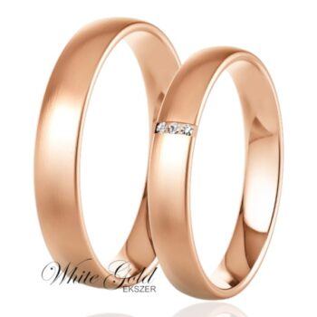 Rozé arany karikagyűrű pár matt felülettel