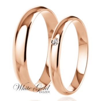 Rozé arany karikagyűrű pár apró kővel