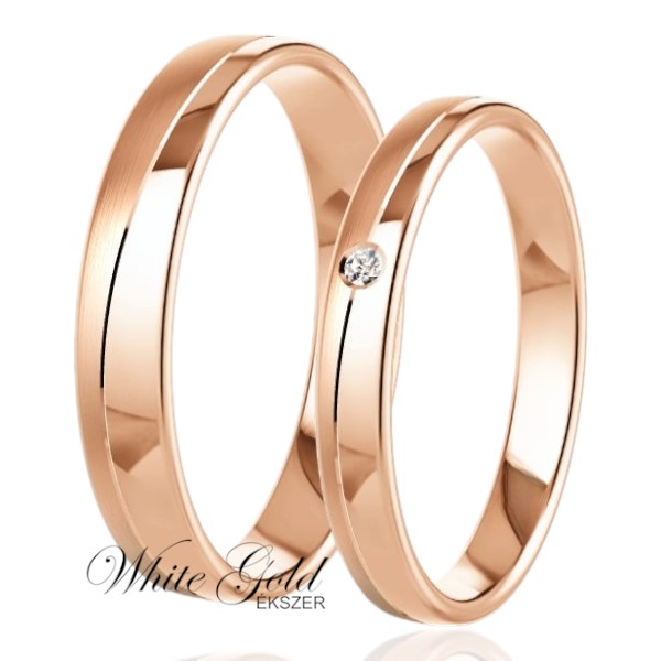 roze-arany-karikagyuru (71) Rozé arany karikagyűrű pár finom gyémánttal