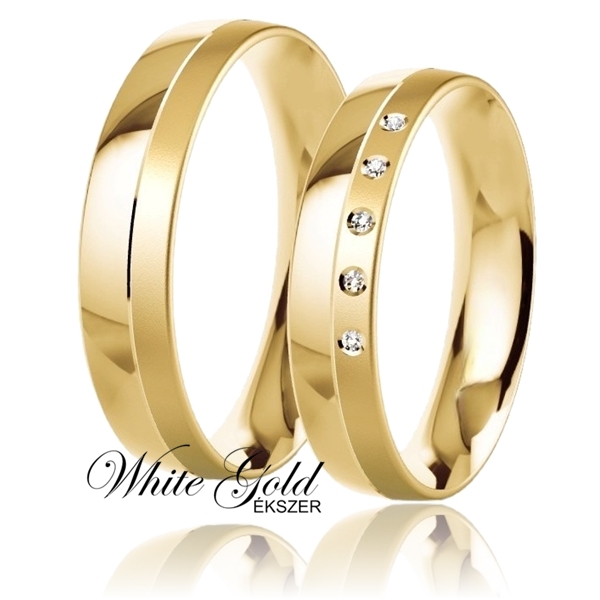 sarga_arany_karikagyuru_101 Sárga arany karikagyűrű pár matt és fényes felülettel