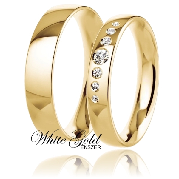 sarga_arany_karikagyuru_113 Sárga arany karikagyűrű pár váltakozó méretű kövekkel