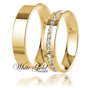 sarga_arany_karikagyuru_115 Sárga arany karikagyűrű pár sorköves női gyűrűvel