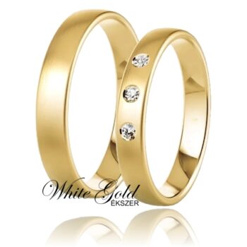 sarga_arany_karikagyuru_121 Sárga arany karikagyűrű pár három kővel díszített női gyűrűvel