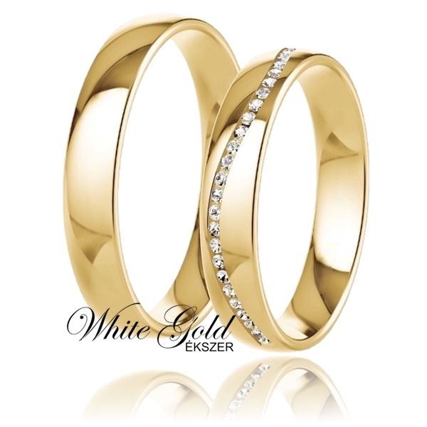 sarga_arany_karikagyuru_125 Sárga arany karikagyűrű pár hullám vonalban foglalt kövekkel