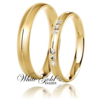 sarga_arany_karikagyuru_129 Sárga arany karikagyűrű pár modern, süllyesztett kőfoglalással