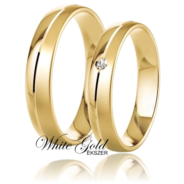 sarga_arany_karikagyuru_133 Sárga arany karikagyűrű pár gyémántvéséssel és egy kővel
