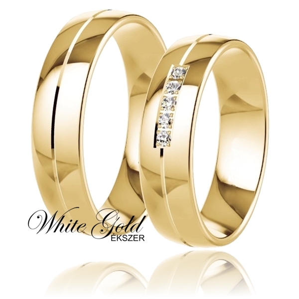 sarga_arany_karikagyuru_31 Elegáns kidolgozású sárga arany karikagyűrű pár