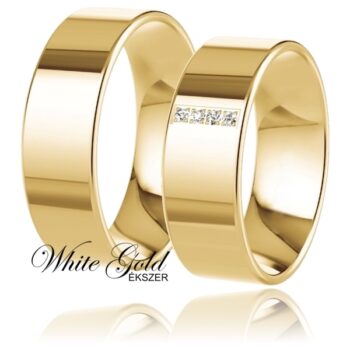 Letisztult formavilágú sárga arany karikagyűrű pár