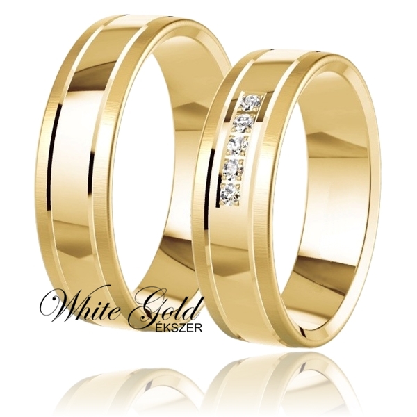 sarga_arany_karikagyuru_34 Kifinomult stílusú sárga arany karikagyűrű pár