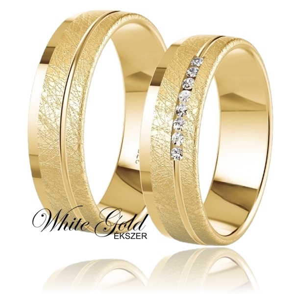 sarga_arany_karikagyuru_36 Elegáns sárga arany karikagyűrű pár, különleges karcolt mintázattal