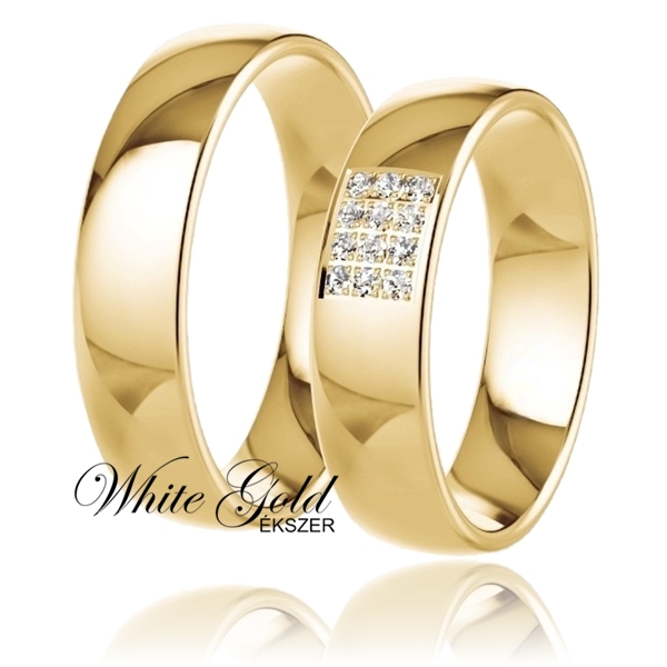 sarga_arany_karikagyuru_47 Enyhén domború profilú sárga arany karikagyűrű pár,