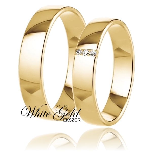 sarga_arany_karikagyuru_55 Sárga arany karikagyűrű pár, háromköves női gyűrűvel