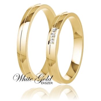 sarga_arany_karikagyuru_75 Sárga arany karikagyűrű pár véséssel, három kővel