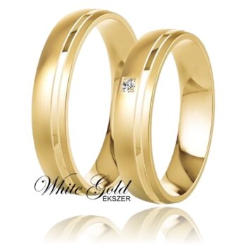 sarga_arany_karikagyuru_78 Sárga arany karikagyűrű pár dupla véséssel, egy kővel