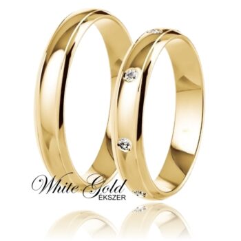 sarga_arany_karikagyuru_85 Sárga arany karikagyűrű pár körben kövezett női gyűrűvel