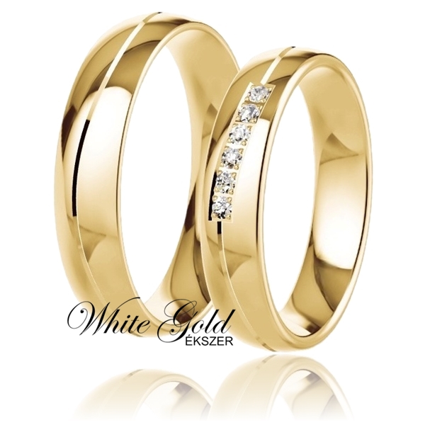 sarga_arany_karikagyuru_86 Sárga arany karikagyűrű pár véséssel és sorkövekkel