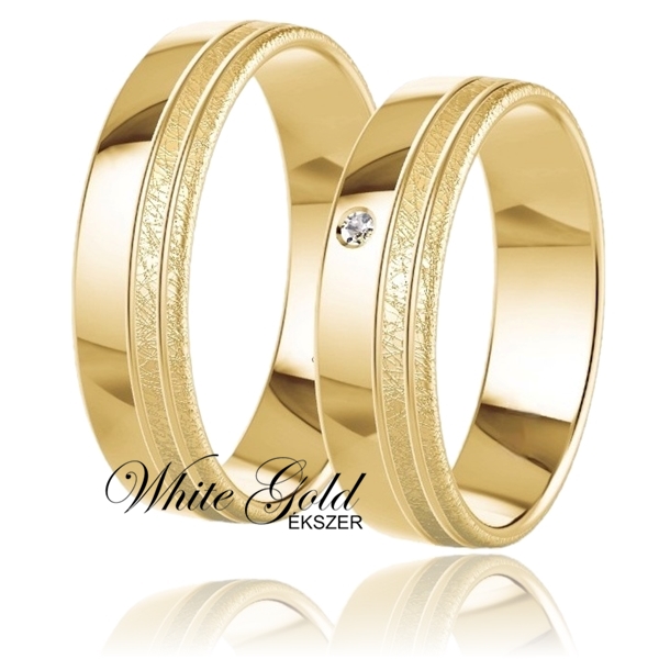sarga_arany_karikagyuru_90 Sárga arany karikagyűrű pár jégkarc szélű és fényes középrésszel
