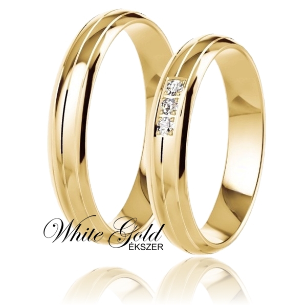 sarga_arany_karikagyuru_92 Klasszikus sárga arany karikagyűrű pár három kővel