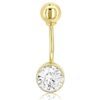 Sárga arany köldök piercing button foglalattal
