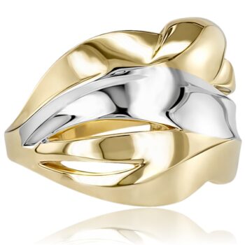 arany-noi-gyuru (28) Kétszínű arany női gyűrű modern ívelt formával