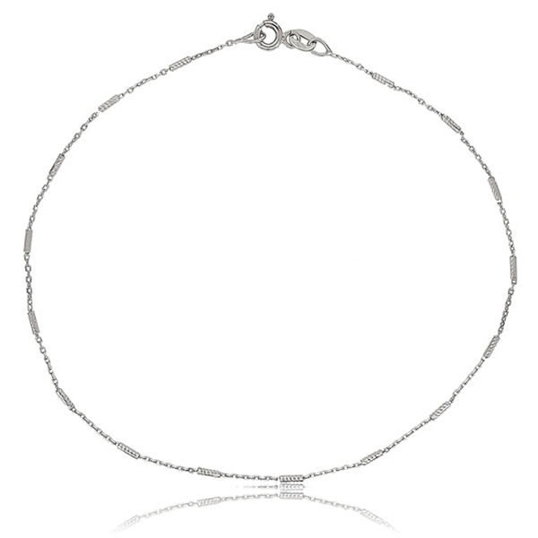 Fehér arany bokalánc finom díszített szemekkel