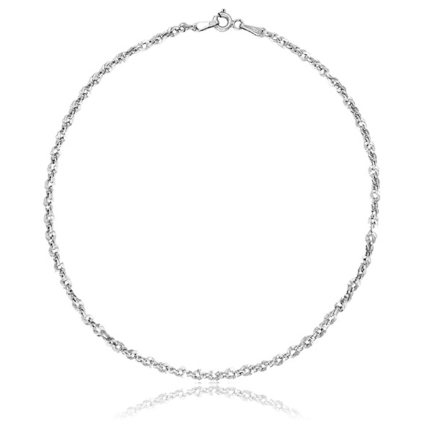 Fehér arany bokalánc klasszikus láncszemekkel