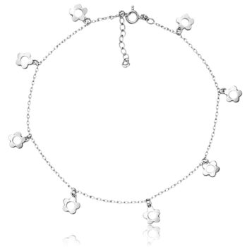 Fehér arany bokalánc apró virág motívumokkal