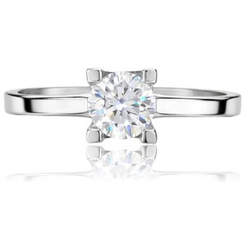 feher-arany-eljegyzesi-gyuru-1 Fehér arany eljegyzési gyűrű klasszikus megjelenéssel