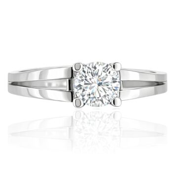 Fehér arany eljegyzési gyűrű letisztult megjelenéssel