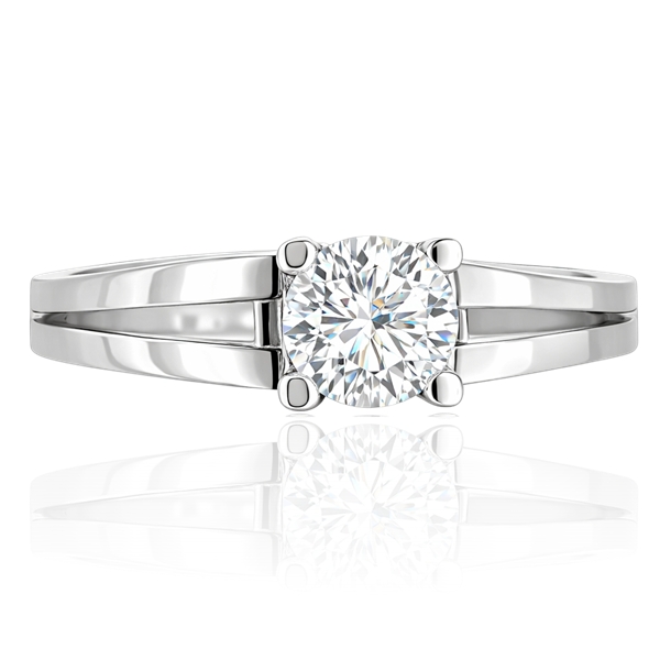 Fehér arany eljegyzési gyűrű letisztult megjelenéssel