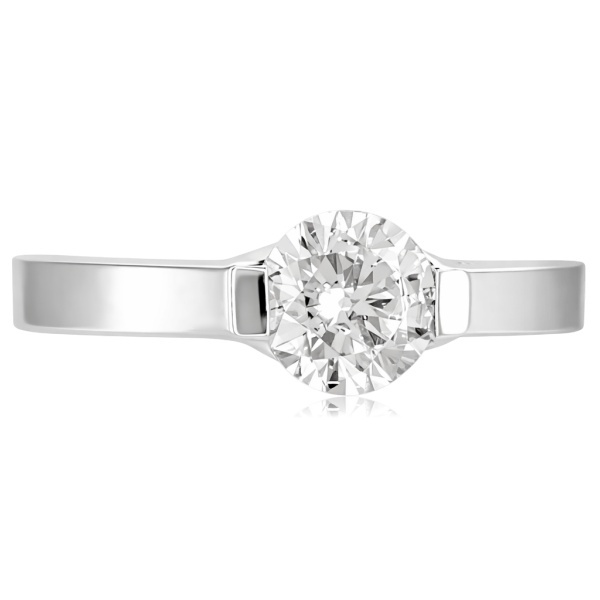 Fehér arany eljegyzési gyűrű letisztult foglalattal