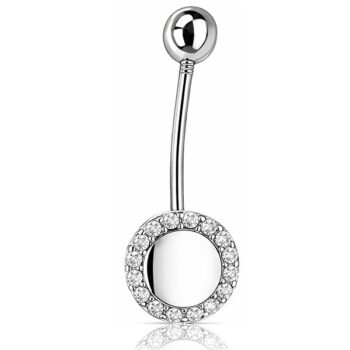 feher-arany-koldok-piercing (1) Fehér arany köldök piercing kör alakú díszítéssel